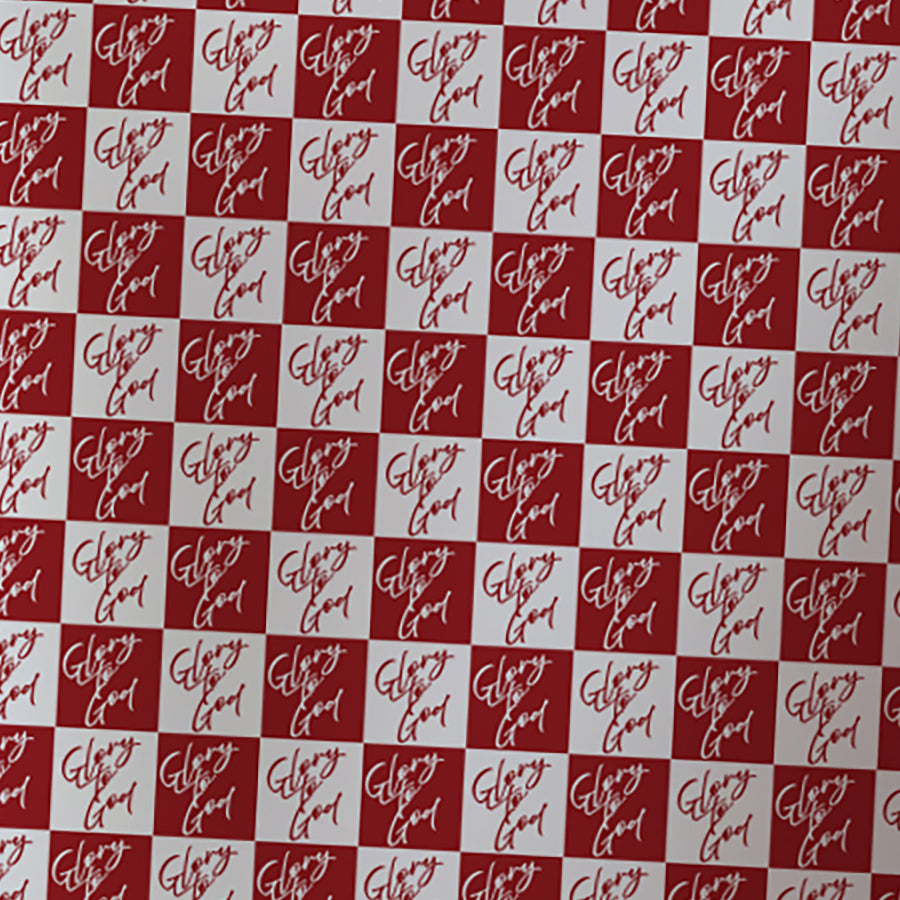 Glory to God Red and White Gingham Scarf