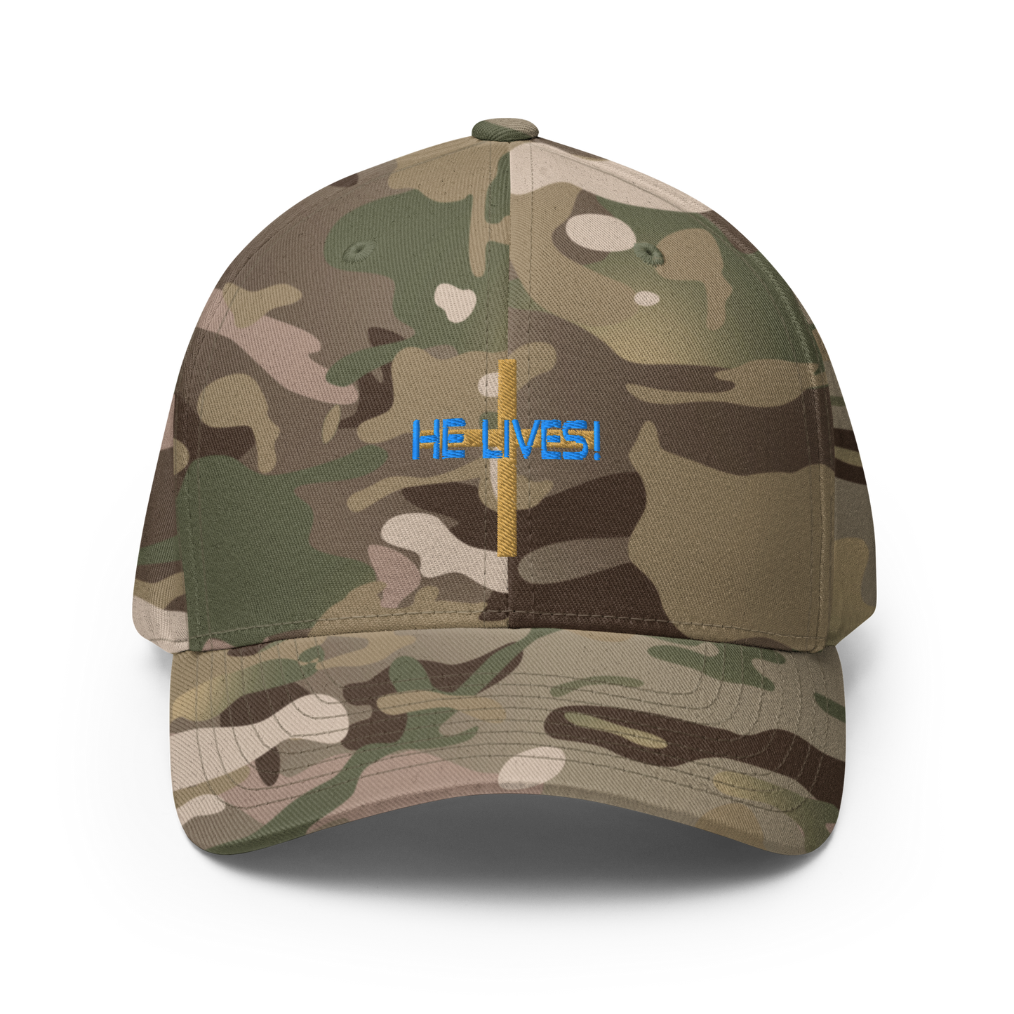He Lives Fitted Cap