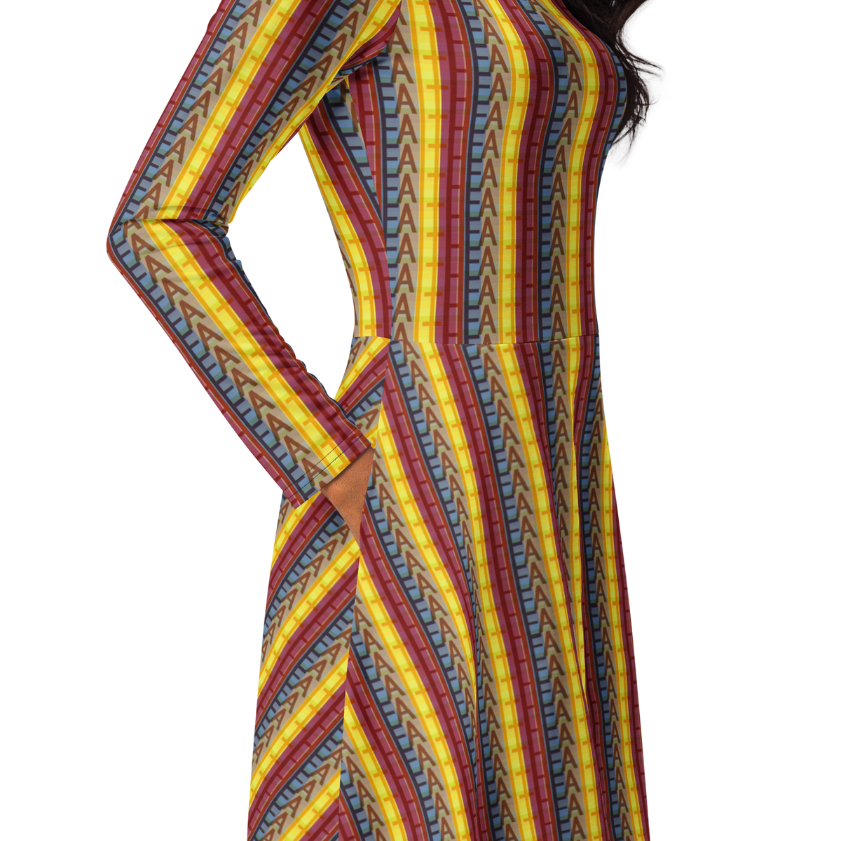 Multicolored Faith Patterned Midi Dress