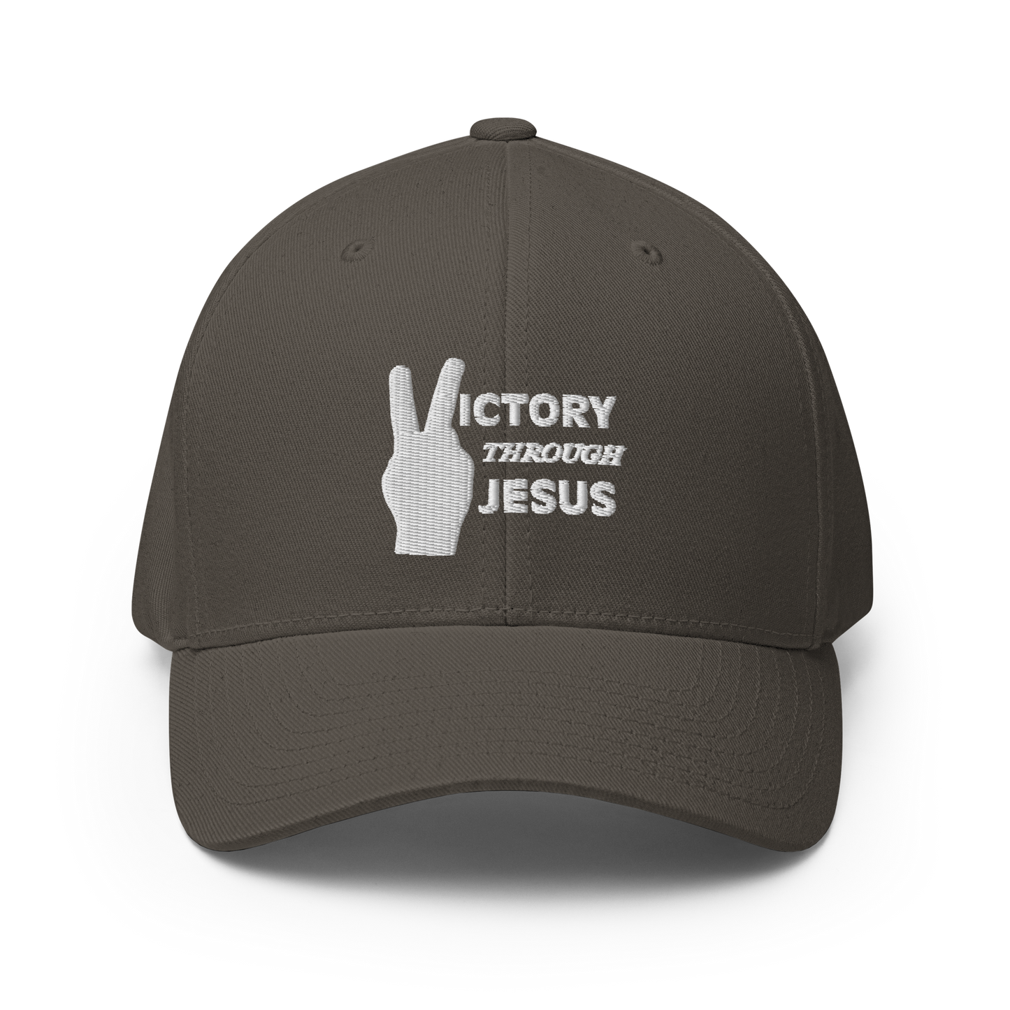 Victory through Jesus (white) Cap