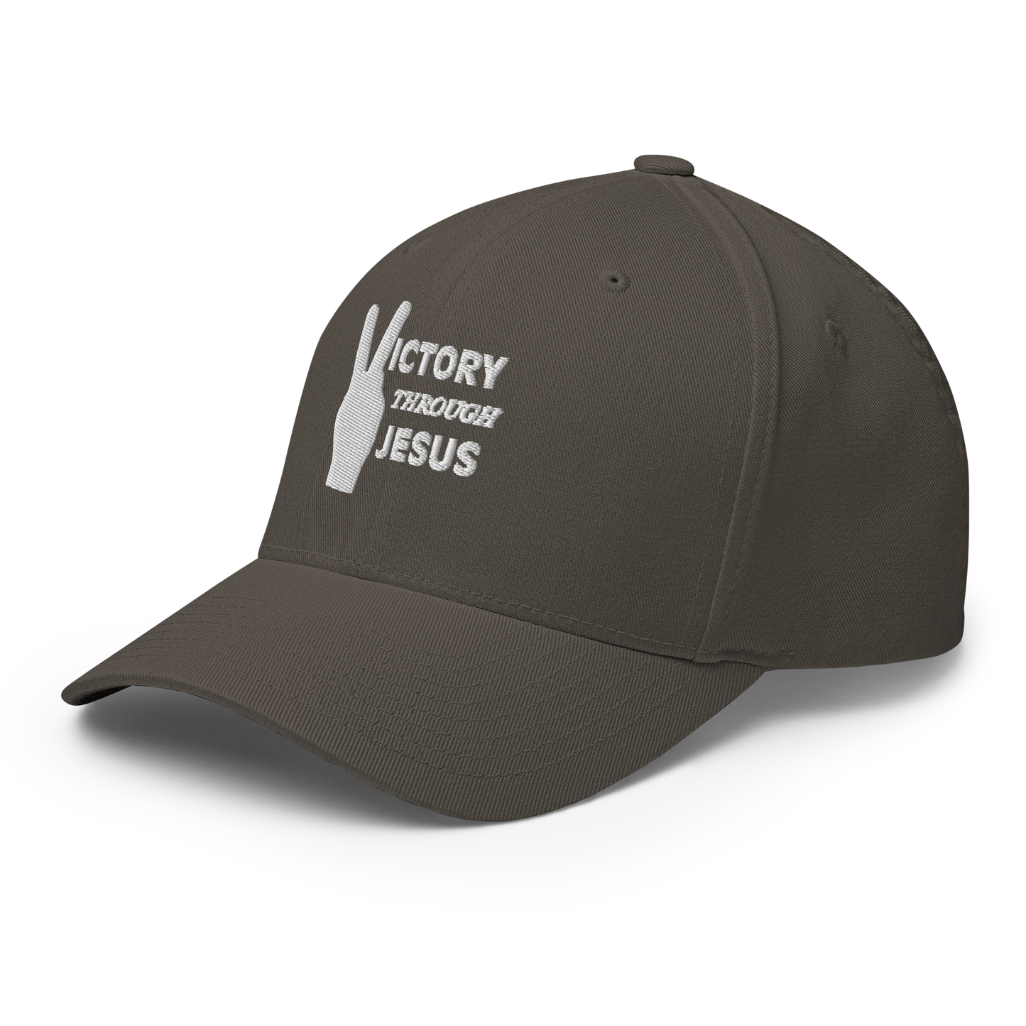 Victory through Jesus (white) Cap