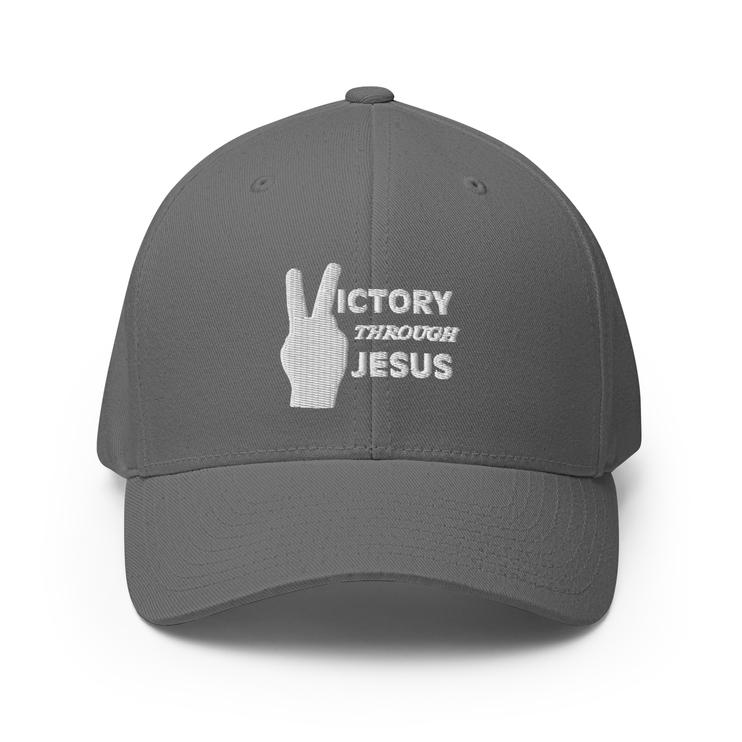 Victory through Jesus (white) Cap