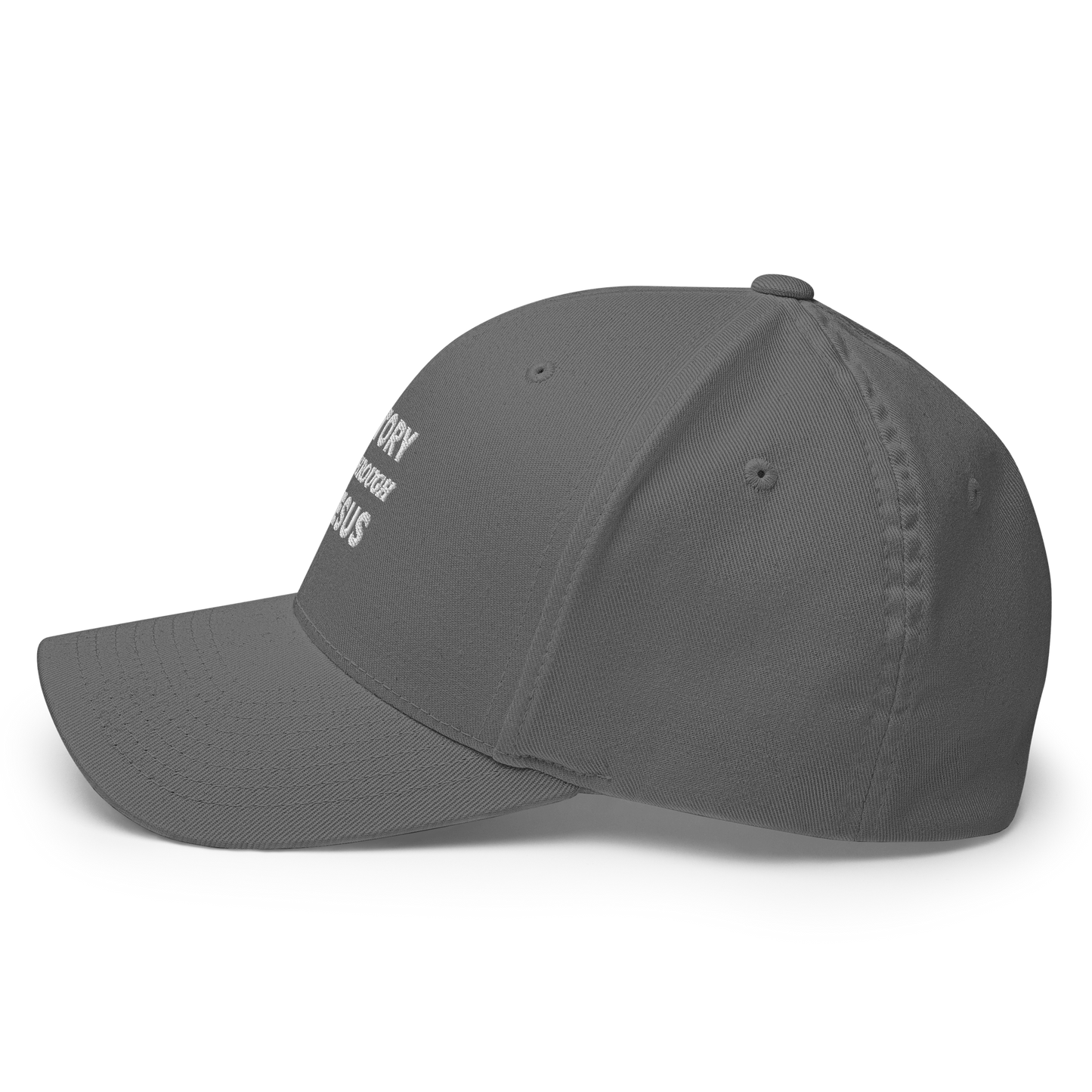 Victory through Jesus (white) Cap