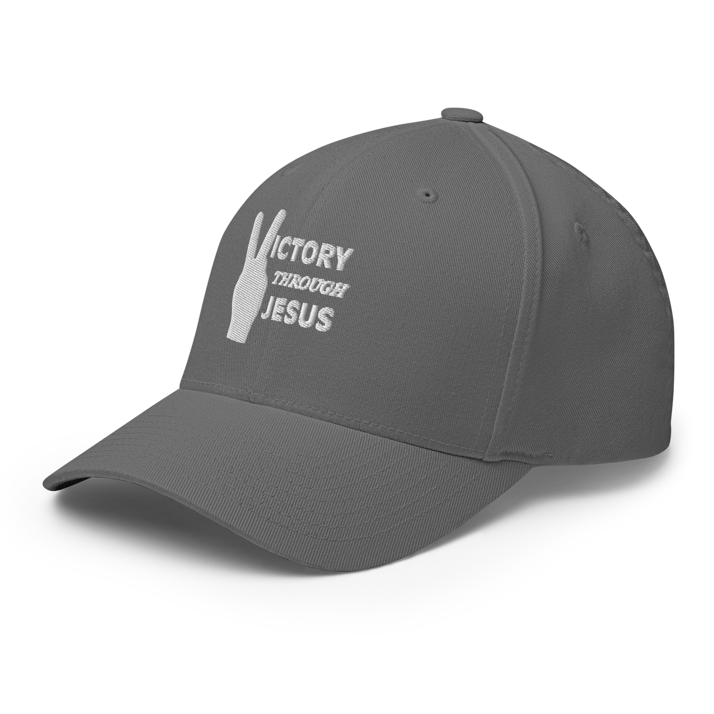 Victory through Jesus (white) Cap