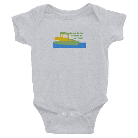 Jesus Is the Captain of My Boat Embroidered Infant One-Piece Outfit