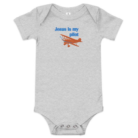 Jesus Is My Pilot (Biplane) Embroidered Infant Bodysuit