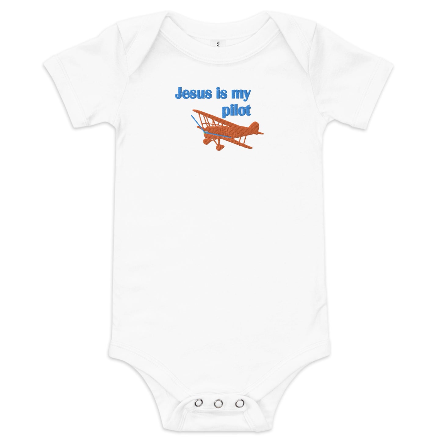 Jesus Is My Pilot (Biplane) Embroidered Infant Bodysuit