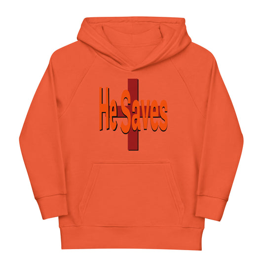 He Saves Sustainable Youth Hoodie