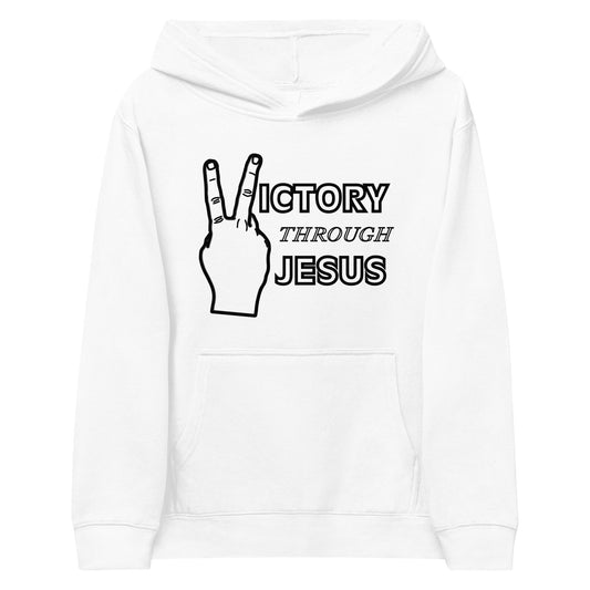 Victory through Jesus Kids Hoodie