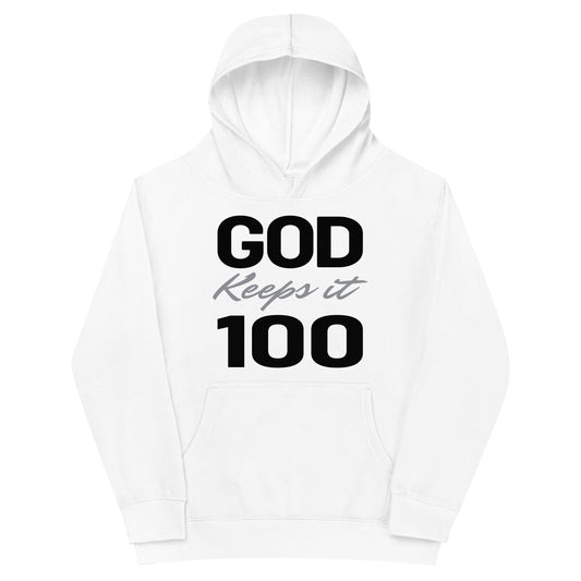 God Keeps It 100 Kids Hoodie