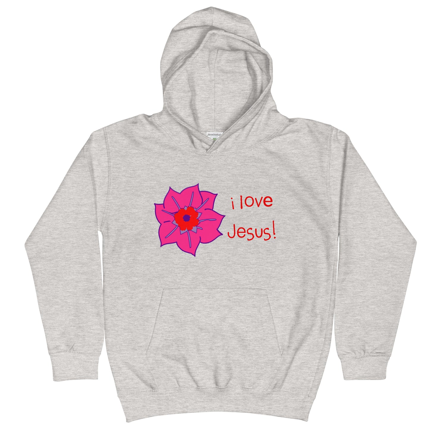 I Love Jesus (Flower) Kids Hoodie