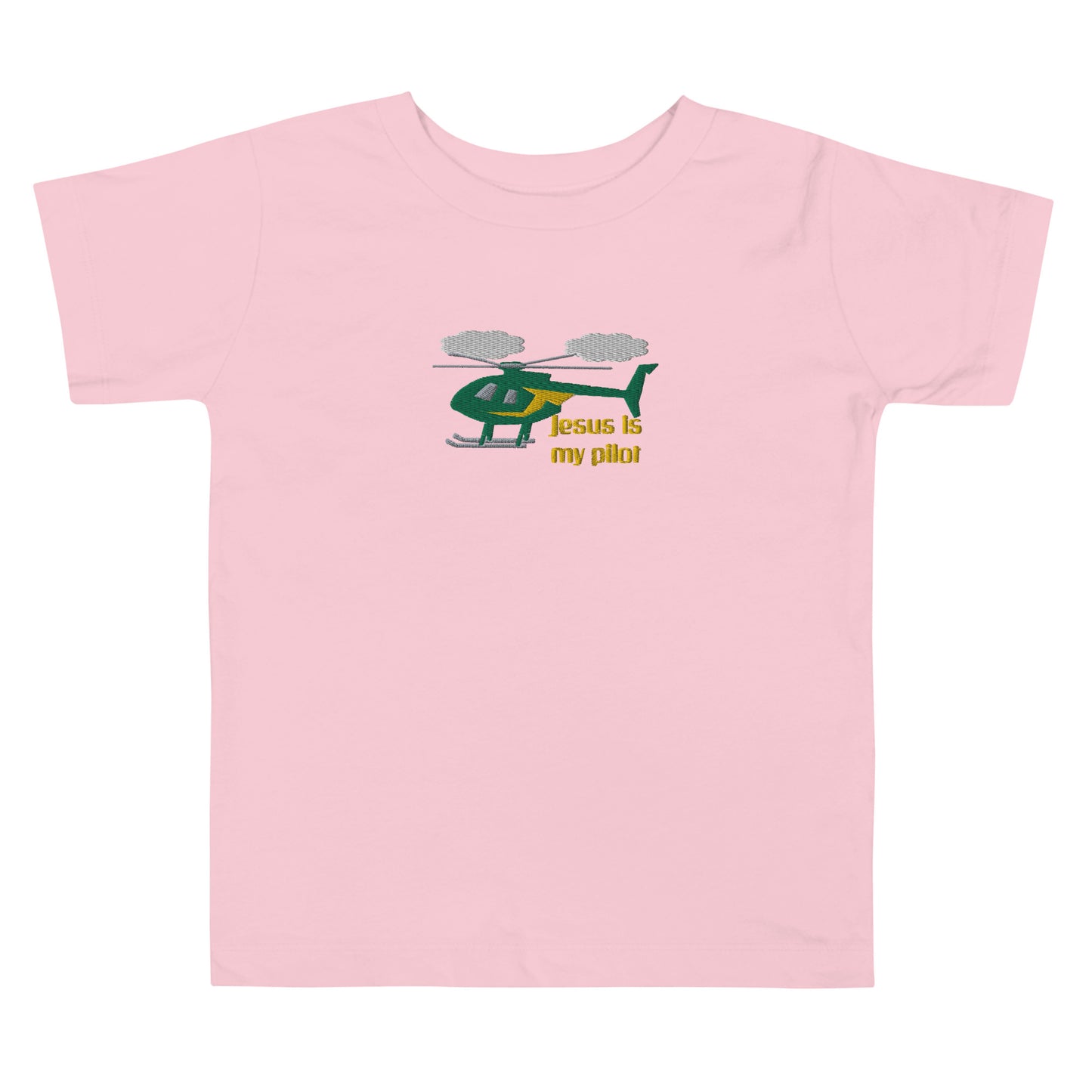 Jesus Is My Pilot (Helicopter) Embroidered Toddler Tee