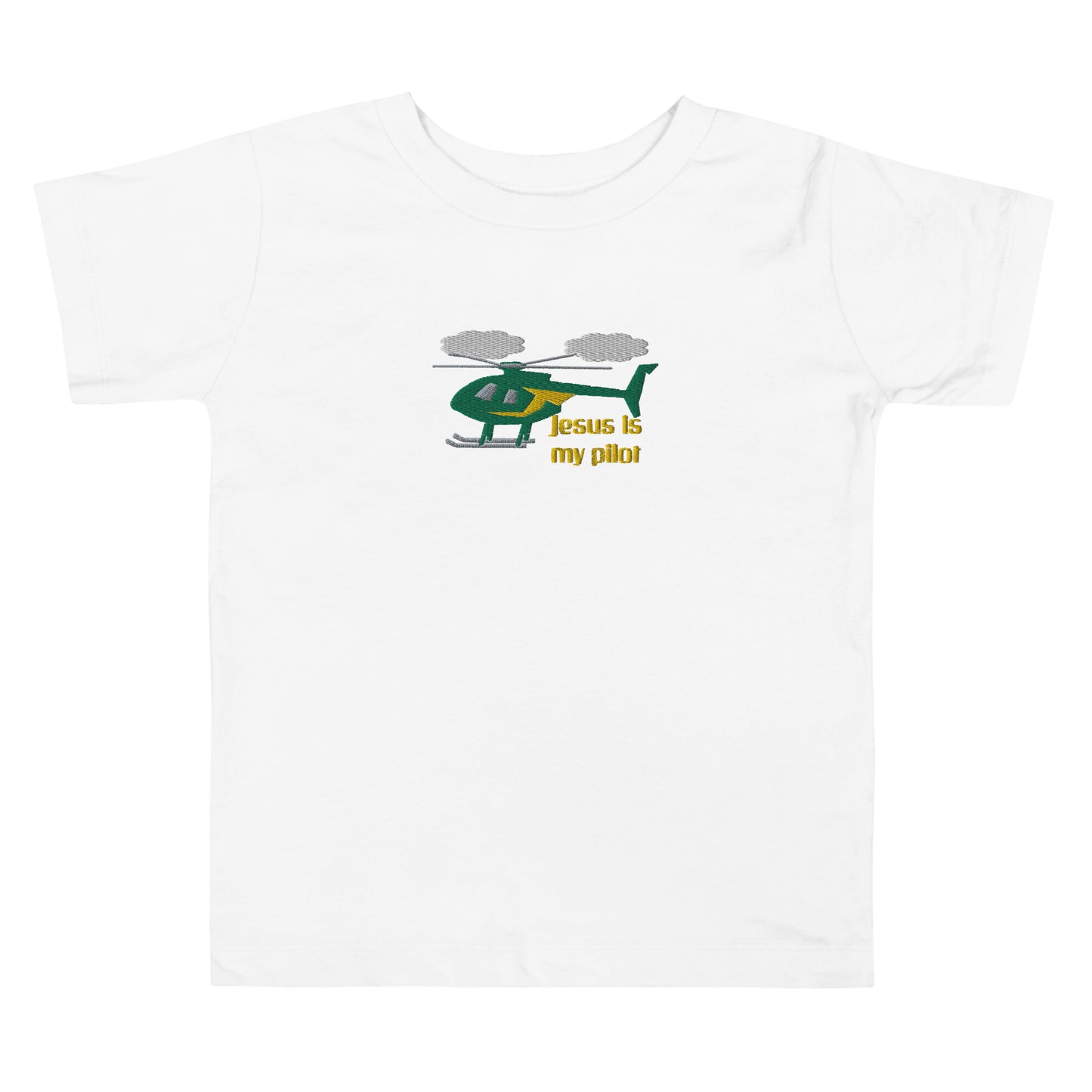 Jesus Is My Pilot (Helicopter) Embroidered Toddler Tee