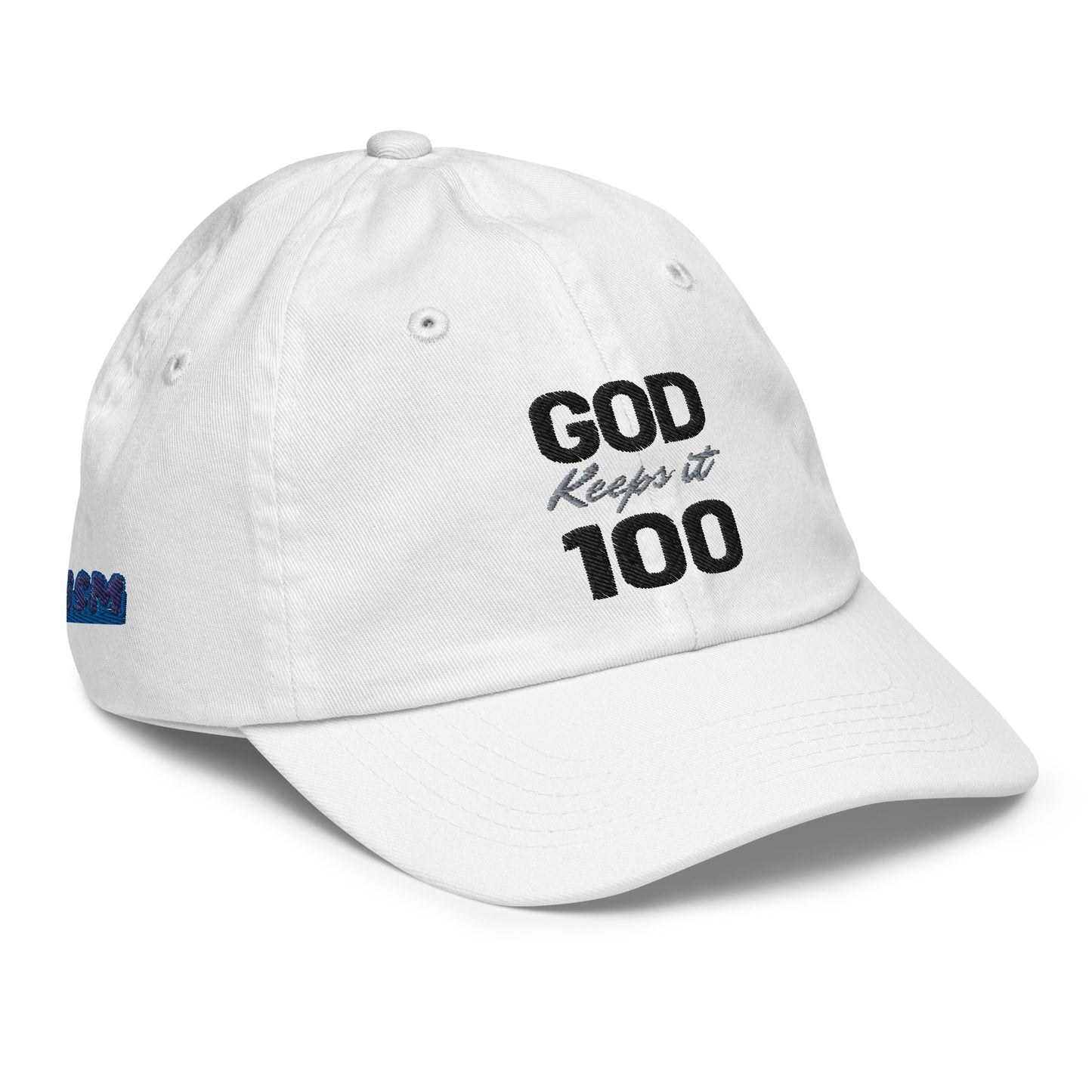 God Keeps it 100 Youth Baseball Cap