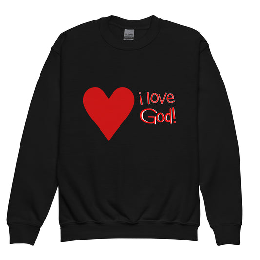 I Love God (Heart) Youth Sweatshirt