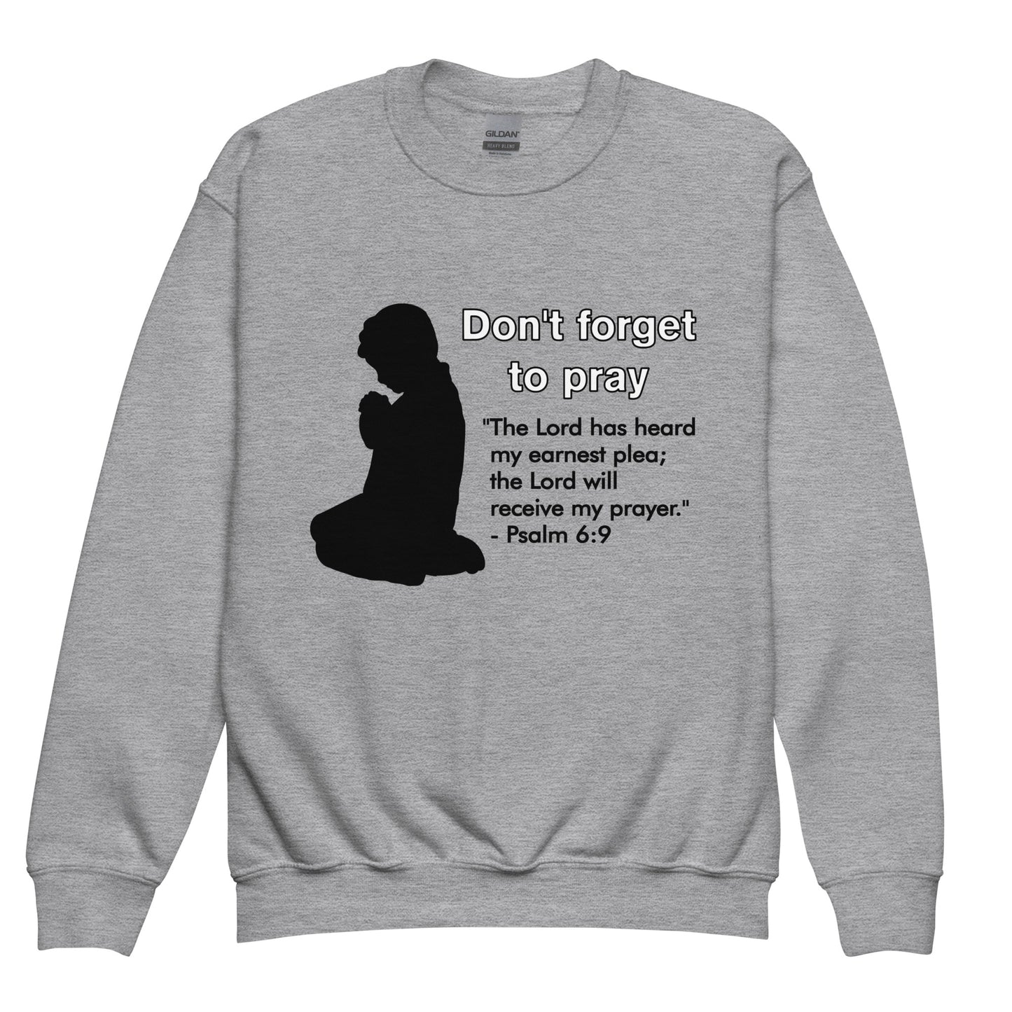 Don't Forget to Pray (Silhouette) Kids Sweatshirt