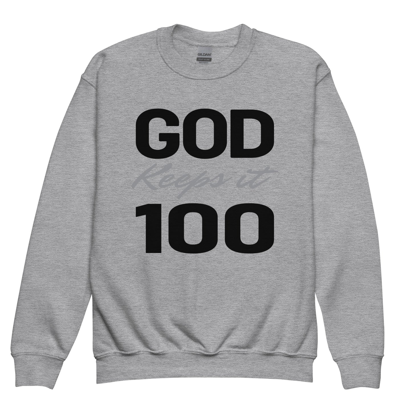 God Keeps It 100 Youth Sweatshirt