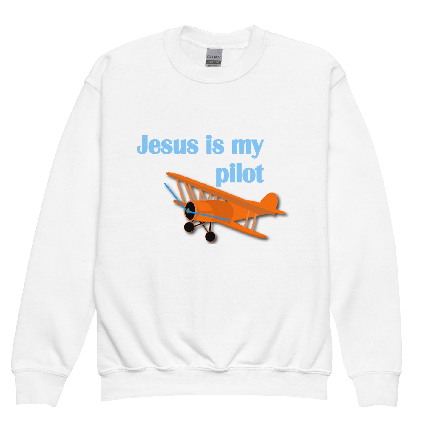 Jesus Is My Pilot (Biplane) Kids Sweatshirt