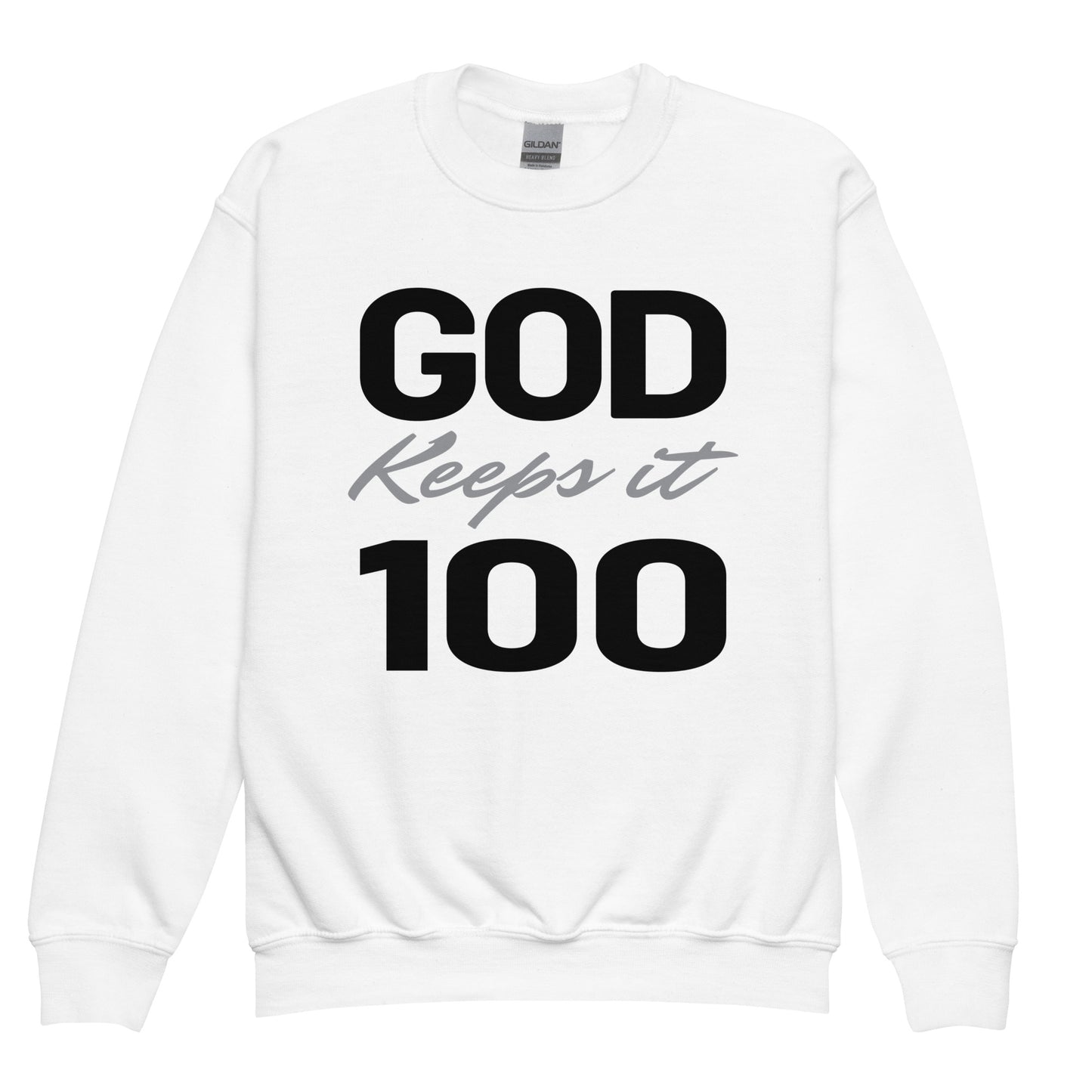 God Keeps It 100 Youth Sweatshirt