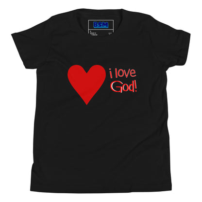 I Love God (Heart) Youth T-Shirt