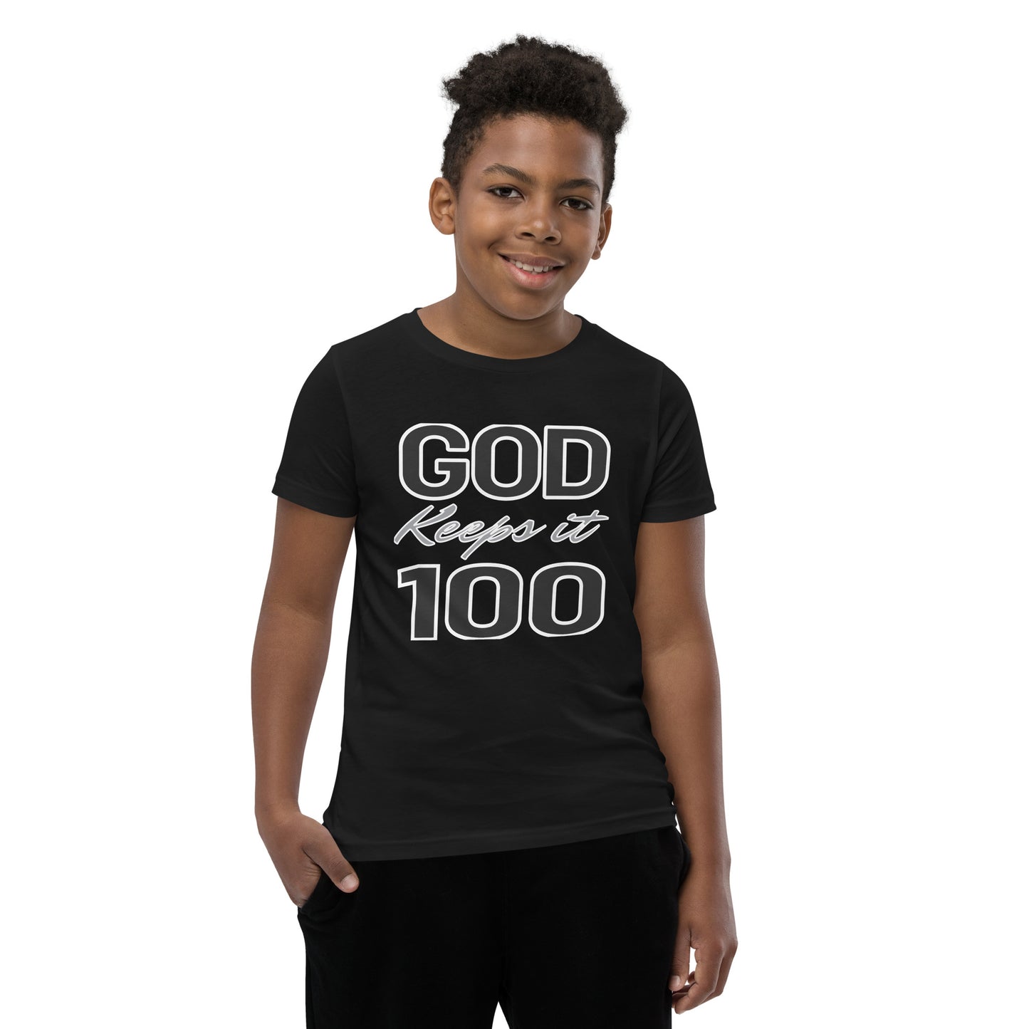 God Keeps It 100 Youth T-Shirt