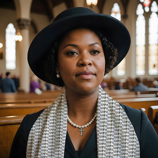 Word Cross Patterned Scarf