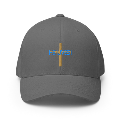 He Lives Fitted Cap