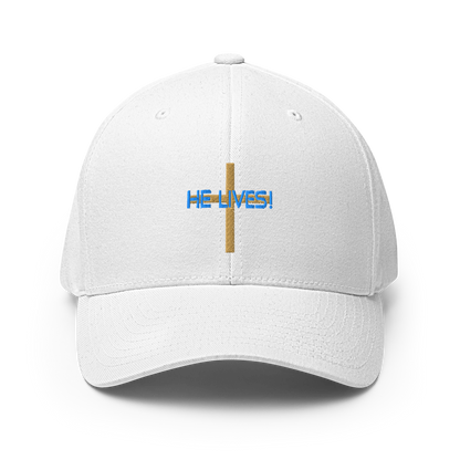 He Lives Fitted Cap