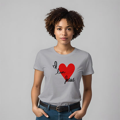 I Love Jesus (Heart) Women's Semi-Fitted T-Shirt