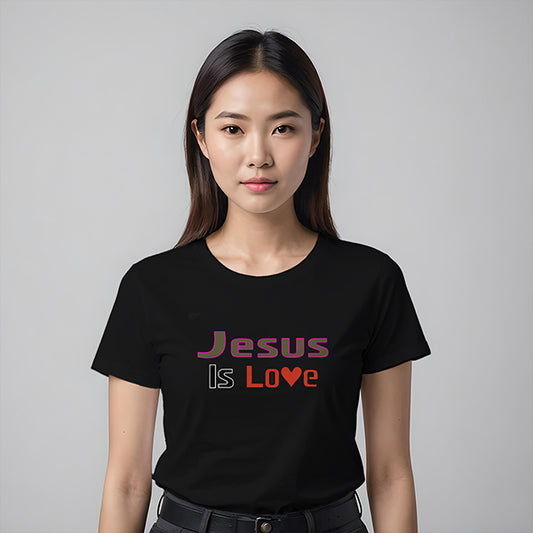 Jesus Is Love Women's 100% Cotton Semi-Fitted T-Shirt