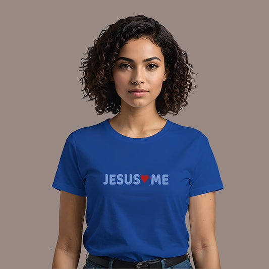 Jesus Loves Me Women's 100% Cotton Semi-Fitted T-Shirt