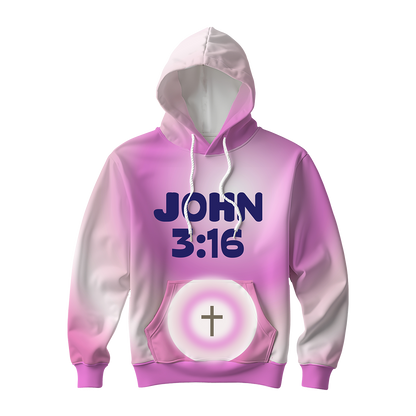 John 3:16 Pink Tie Dye Hoodie