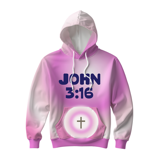 John 3:16 Pink Tie Dye Hoodie