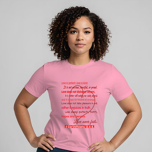 Love Is Patient Women's 100% Cotton Semi-Fitted T-Shirt