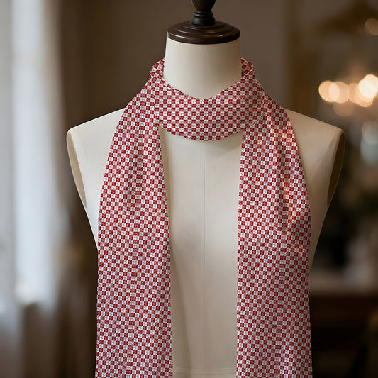 Glory to God Red and White Gingham Scarf