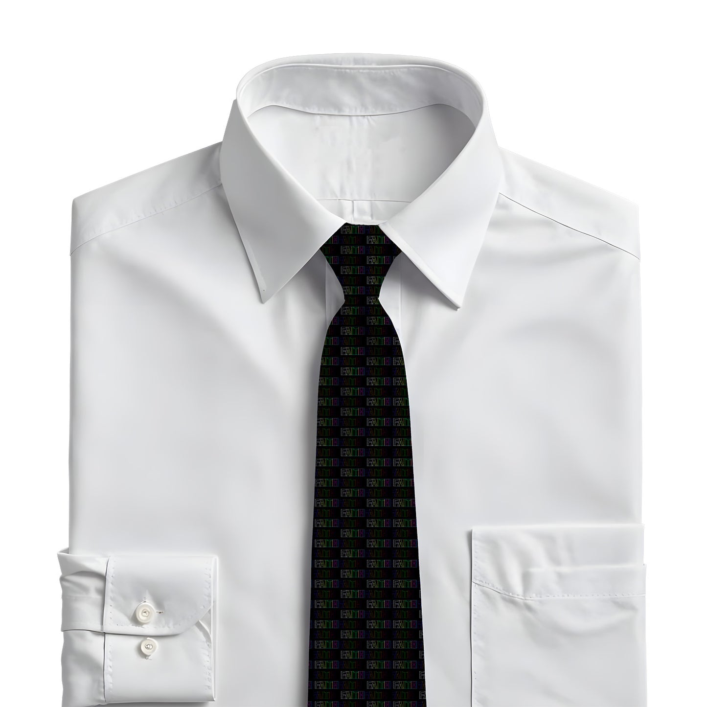 Neon Faith Patterned Necktie