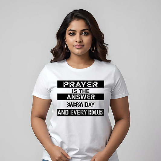 Prayer Is the Answer Women's 100% Cotton Semi-Fitted T-Shirt