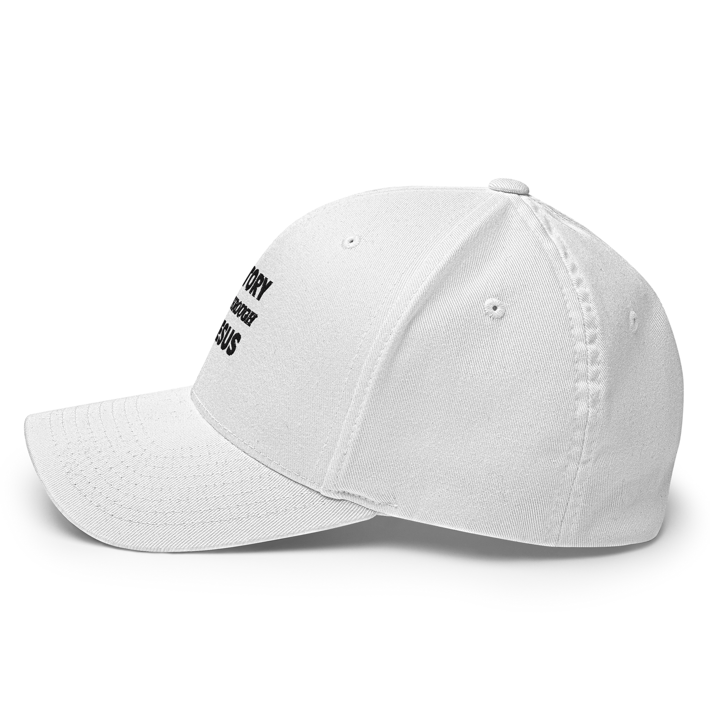 Victory through Jesus (black) Cap