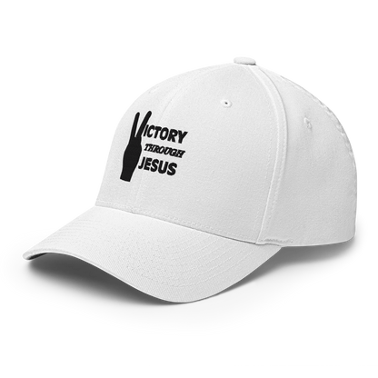 Victory through Jesus (black) Cap