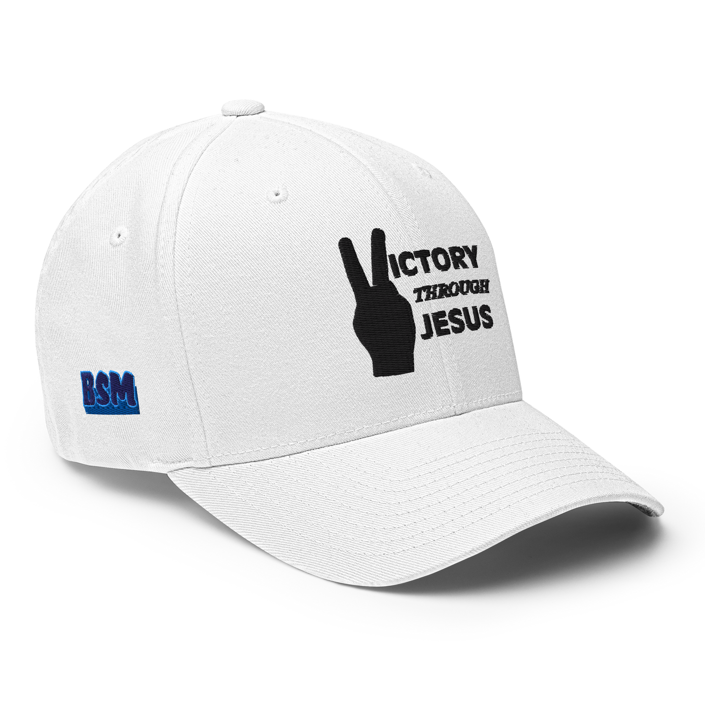 Victory through Jesus (black) Cap