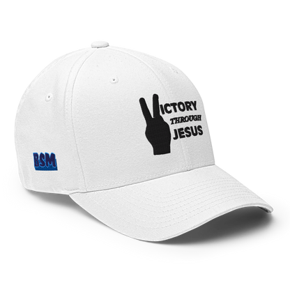 Victory through Jesus (black) Cap