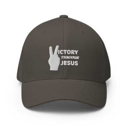 Victory through Jesus (white) Cap