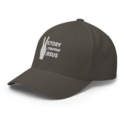 Victory through Jesus (white) Cap