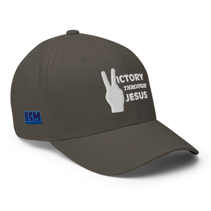 Victory through Jesus (white) Cap