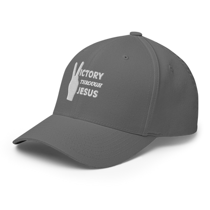 Victory through Jesus (white) Cap