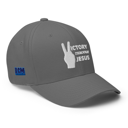 Victory through Jesus (white) Cap
