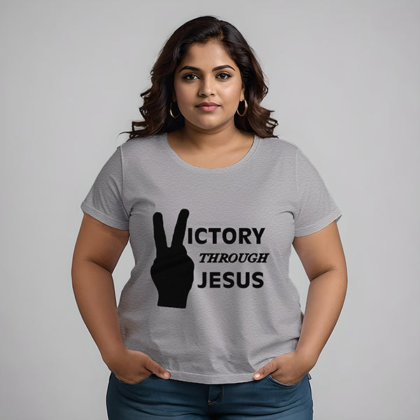 Victory Through Jesus Women's Semi-Fitted T-Shirt