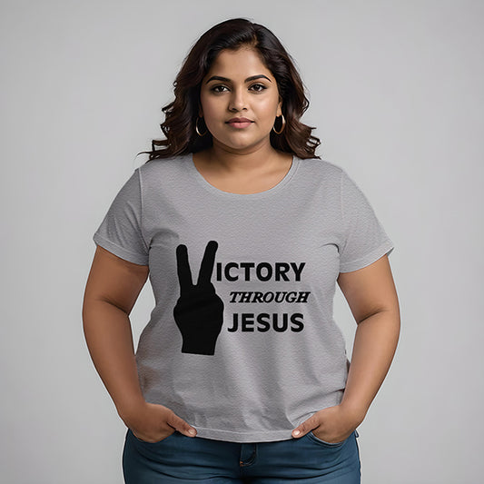 Victory Through Jesus Women's Semi-Fitted T-Shirt