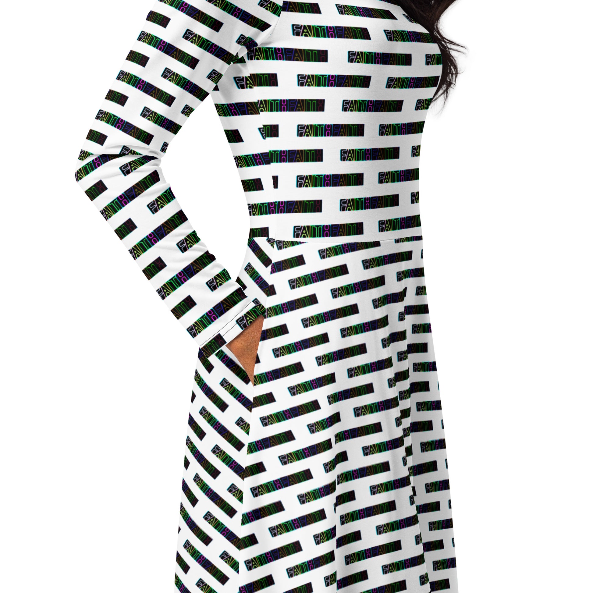 Neon Faith Patterned Midi Dress Bible School Merch Neon Faith Patterned Midi Dress Bible School Merch