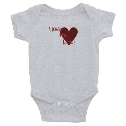 I Love the Lord (Heart) Embroidered Baby Bodysuit